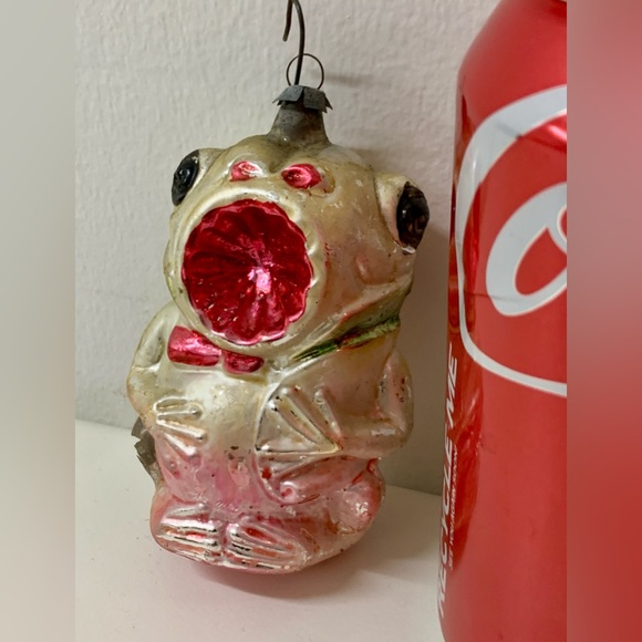 Early 20th Century Antique Suck Mouth Frog Christmas Tree Ornament - Picture 4 of 16